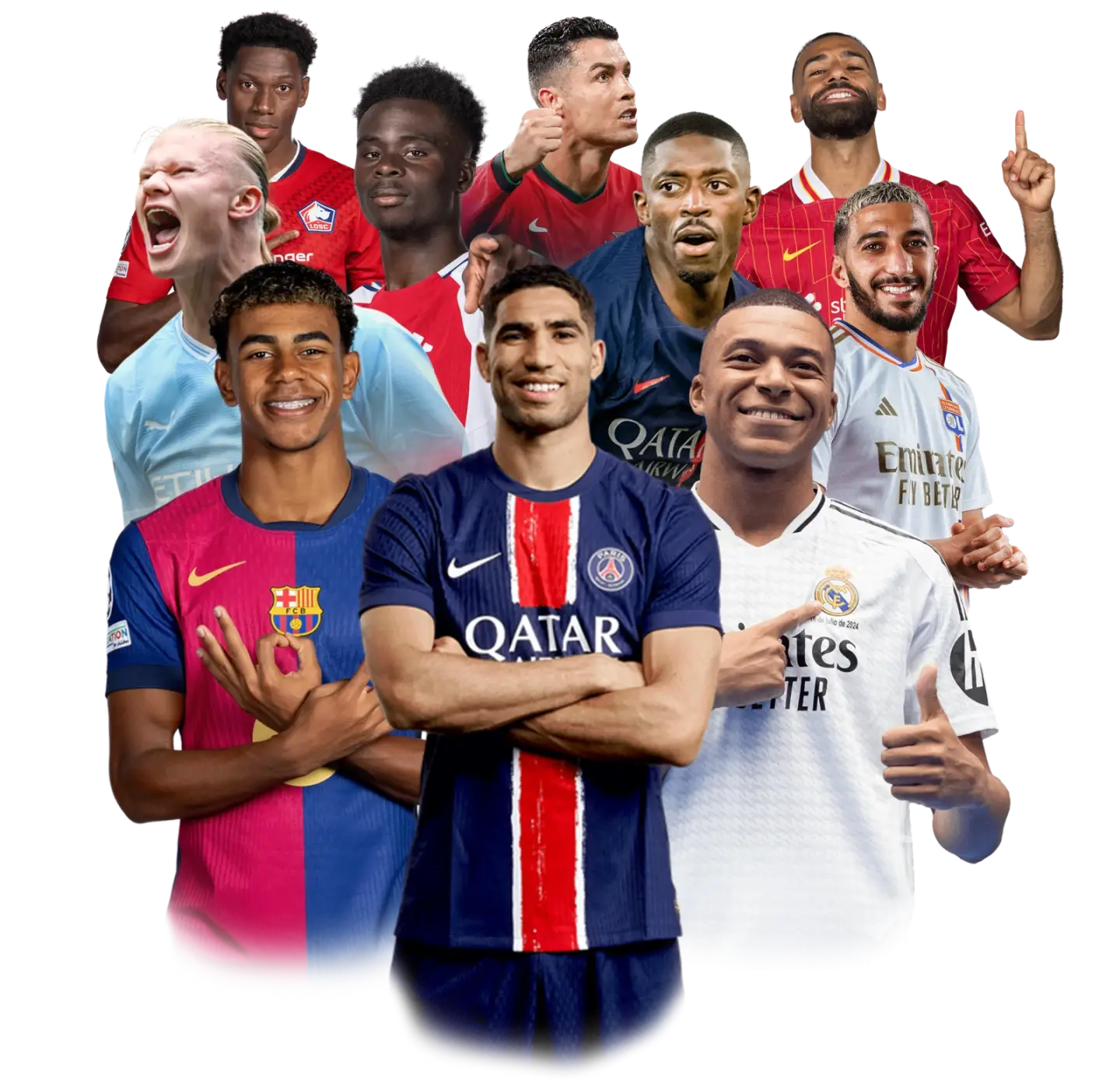 Collage of football stars, world football on MAG Box IPTV